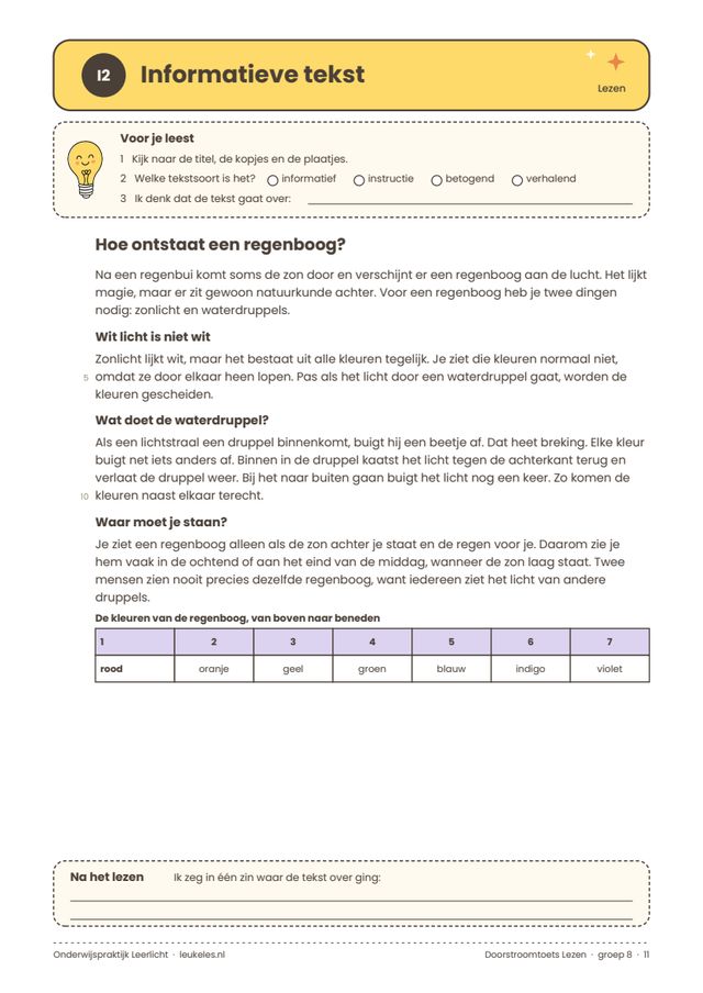 Oefentekst met regelnummers